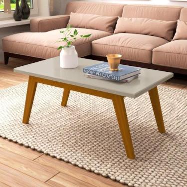 Imagem de Mesa de Centro com Pés em Madeira Prism Off White - Patrimar
