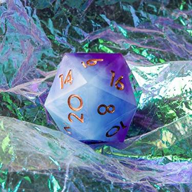 Imagem de DND Single D20 Dice with Resin Sharp Edge 20 Sided D&D Dice, 22Mm Handmade Polyhedral for Dungeons and Dragons, RPG, Roleplaying Games MTG Table Games(Blud Red)