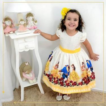 Imagem de Vestido festa infantil da Bela e a Fera - Moderna Meninas, 07 - 5 anos