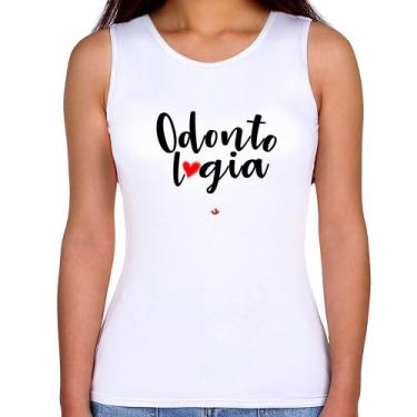 Imagem de Regata Feminina Odontologia por amor - Foca na Moda, Branco, G