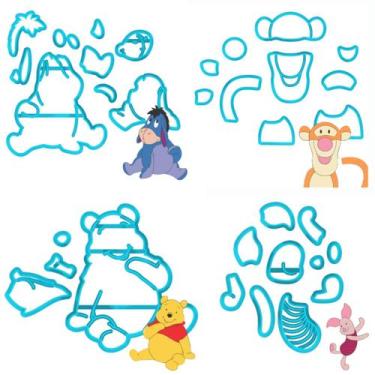 Imagem de Kit Cortador Modular Ursinho Pooh 7CM (Tigrão, Leitão, Ursinho Pooh e 