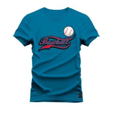 Imagem de Camiseta T-Shirt Algodão Premium 30.1 Baseball - Nexstar, GG, Azul