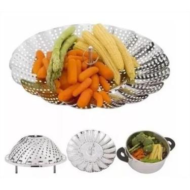 Imagem de Cesto Cozimento a Vapor Inox Cozinha Legumes Panela - KEHOME
