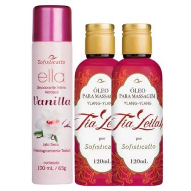 Imagem de Kit Íntimo: 1 Desodorante Ella Vanilla + 2 Óleo de Massagem Beijável T