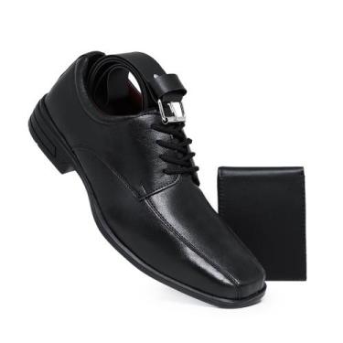 Imagem de Kit Sapato Social Masculino Cadarço Vegas Store - Vegas Store , Preto,