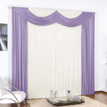 Imagem de Cortina Jéssica Bando Franzido 3,00m x 2,80m - Elegância em Malha Gel 