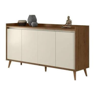 Imagem de Buffet delux delta classico 4 portas malbec/off white - Village Móveis