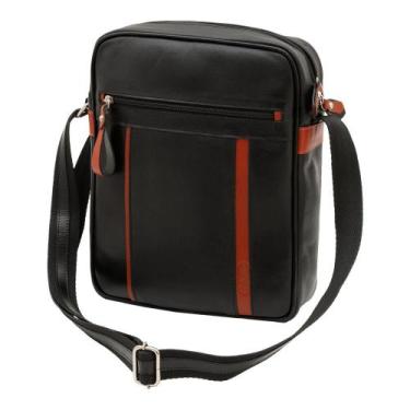 Imagem de Bolsa de Couro M.ART 7402, Preto, Whisky