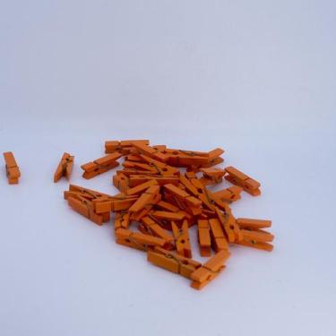 Imagem de Mini Prendedor de Madeira Laranja 3,5cm - 50 unidades - Artlille