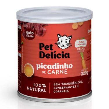 Imagem de Alimento úmido pet delícia picadinho de carne 320g gatos - Pet Delicia