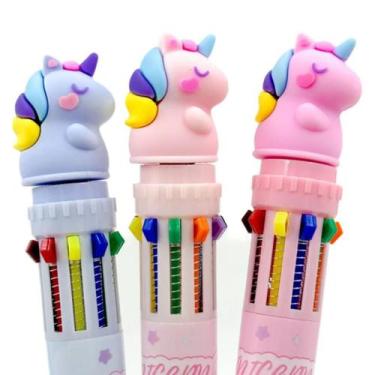 Imagem de Caneta De Des Cores Unicórnio Ponta Fina - Braswu, Azul