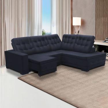 Imagem de Sofá Canto Chaise Dueto 250 x 205 Cm Retrátil Mola Bonnel Reclinável V