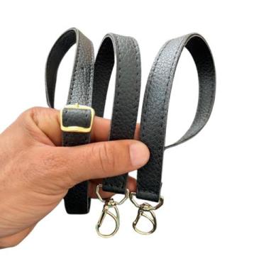 Imagem de Alça para Bolsa Tranversal c/ Mosquetão Dourado Fivela Ajustevel com R
