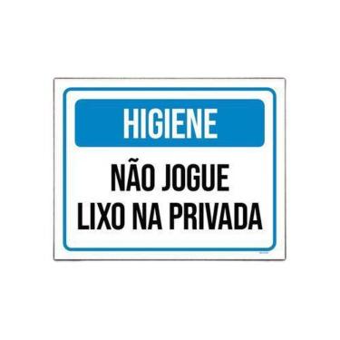 Imagem de Kit 5 Placas Higiene Não Jogue Lixo Na Privada