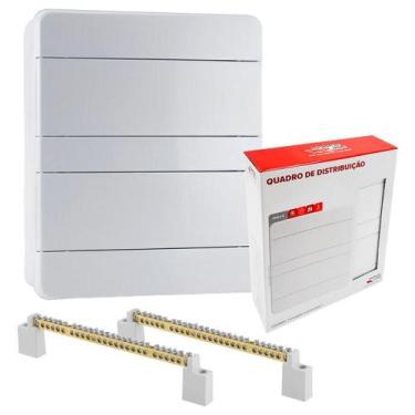 Imagem de Quadro Distribuição Energia até 24 Disjuntores para Embutir + 2 Barram