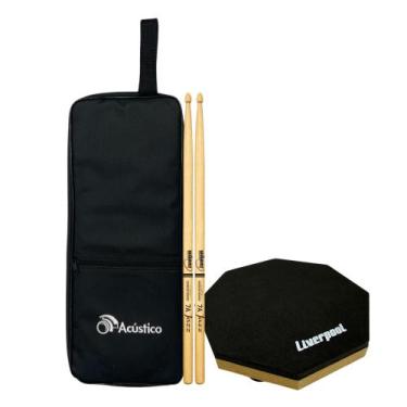 Imagem de Kit Baqueta De Bateria 7A Hickory Williams Jazz Com Pad + Capa