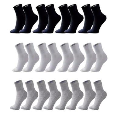 Imagem de kit com 12 pares de Meias cano longo - Sport - Abafarto