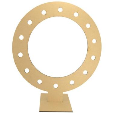 Imagem de Kit 3 Ring Light 60cm E 12 Furos Com Moldura Mdf 6mm Madeira - ATACADÃ