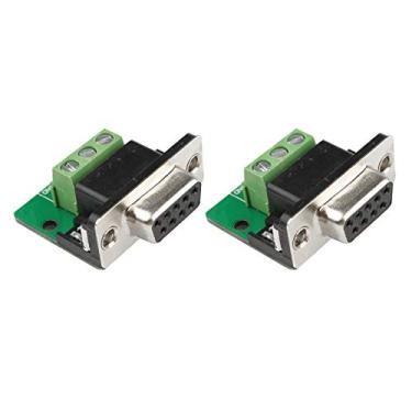 Imagem de Futheda 2 peças D-sub DB9 Interface Breakout Board Connector 9 pinos 2 fileiras fêmea RS-232 porta serial adaptador de bloco terminal sem solda