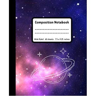 Imagem de Composition Notebook: Wide Ruled non spiral notebook with lined paper for school, Pretty purple White Pink Liquid Marble, Wide Ruled Paper Journal (7,5 X 9.25) Inch