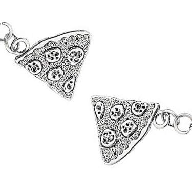 Imagem de Art Attack Silvertone Conjunto de colar com pingente de pizza e pepperoni Lover Best Friends Forever BFF combinando, Metal