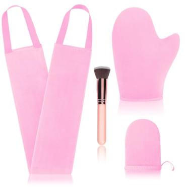 Imagem de FIRSTPELLA Kit de 4 Peças de Aplicador de Luva Autobronzeadora-Luva Autobronzeadora, Aplicador Traseiro Autobronzeador, Mini Luva Bronzeadora Facial, Pincel Bronzeador Facial Macio Sem Riscos, Reutili