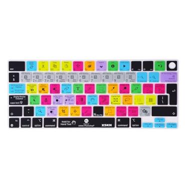 Imagem de XSKN Photoshop Shortcuts Capa de teclado de silicone versão UE para MacBook Air 2022 2023 2024 15,3 polegadas chip M2 M3 com Touch ID A2941 A3114 A2681 A3113