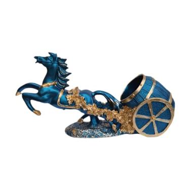 Imagem de Gralara Suporte para garrafas de vinho, organizador de armazenamento para vinho, estante de animais, suporte para exibição de vinho, decoração para casa, Azul Escuro