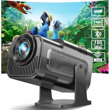 Imagem de Yedelna Projetor Portátil 4K, Mini Projetor HY320 com Rotação Multidirecional, Wi-Fi Integrado, LED ou LCD, Preto