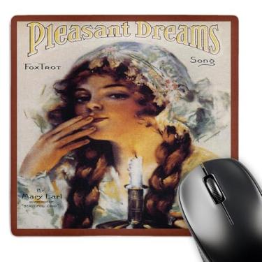 Imagem de 3dRose Mouse pad LLC 20 x 20 x 0,65 cm, trote Tox Pleasant Dreams com mulher em camisola com vela - (mp_170728_1)