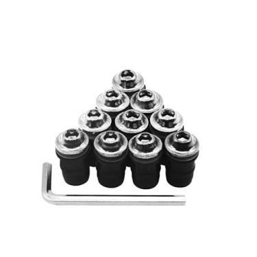 Imagem de Kit de parafusos de para-brisa de motocicleta, 10 peças, liga de alumínio M5, parafuso de para-brisa de motocicleta com chave inglesa, parafusos de fixação de carenagem de para-brisas porcas para