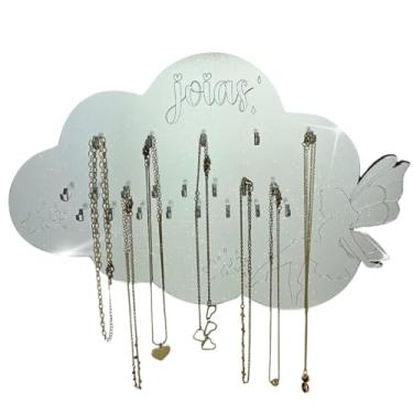 Imagem de Organizador Porta Colares Pulseiras Joias Fada Acrilico Prata Luxo