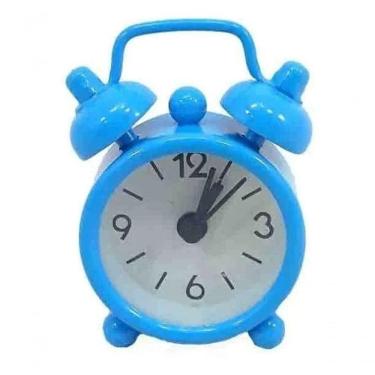 Imagem de Mini Relógio Despertador 6 Cm Azul Com Alarme