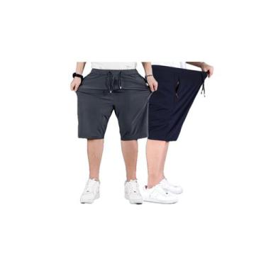 Imagem de Kit 2 Bermudas Plus Size Elástica Esportiva Dry Fit Premium  Academia 