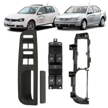 Imagem de Puxador Completo Porta Motorista Botão Vidro Golf Bora Passa - Generic