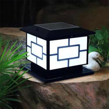 Imagem de Lâmpada de poste solar ao ar livre à prova d 'água para moderno para casa Villa Jardim Pátio Alpendre Encerrando Parede LED Post Lights (F Preto D40CM 1PCS)