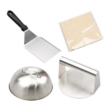 Imagem de YWJLQH Kit de prensa de hambúrguer, papel para a cúpula de queijo de hambúrguer de hambúrguer de hambúrguer de hambúrguer para festas de churrasco