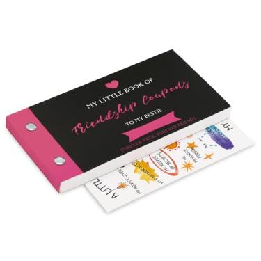 Imagem de JULEASEL Livro de cupons Best Friend para Bestie - Presentes de aniversário de melhor amiga para mulheres, 20 vouchers divertidos de amizade + 10 cartões curingas em branco - presentes de amigo para