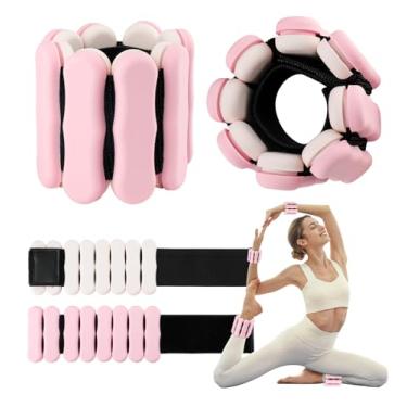 Imagem de JORICY Conjunto de 2 pesos de pulso para mulheres e homens, pesos de tornozelo ajustáveis, peso de braço e perna para crianças, 900 g, peso de pulso, para ioga, pilates, dança, casa, academia,