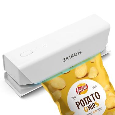 Imagem de ZKIRON Mini bolsa seladora térmica – seladora de alimentos portátil e portátil, máquina seladora térmica inteligente para sacos de chips, sacos de plástico, sacos de lanche - perfeita para preservação
