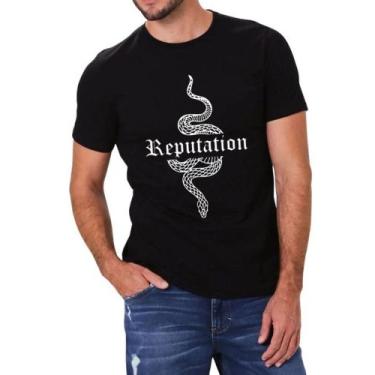 Imagem de Camiseta Masculina Reputation Taylor Swift - SEMPRENALUTA, Preto, P