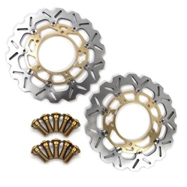 Imagem de Discos de freio dianteiros flutuantes com parafusos de montagem para Suzuki Hayabusa GSX1300R GSXR 1300 08-20, GSX B-KING 1300 08-10, DL1050 V-STROM 1050 20-21, GSF Bandit 1200 06, GSF 1250 07-21, GSF