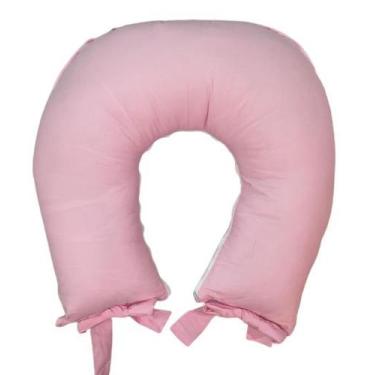 Imagem de Almofada para amamentação de bebe Recem Nascido- Liso Rosa - Jandis Ba