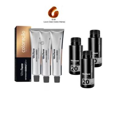 Imagem de 3 Colorações Vita Derm 8.44 + 3 Ox Vita Derm 20 Vol 90ml 