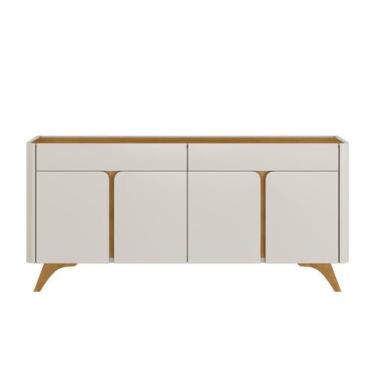 Imagem de Buffet Arcus 4 Portas Off White e Naturalle Pés em Madeira Maciça - Ma