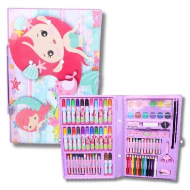Imagem de Estojo Maleta Escolar 86 Peças Canetinha Lapis Sereia 2 - Dynasty