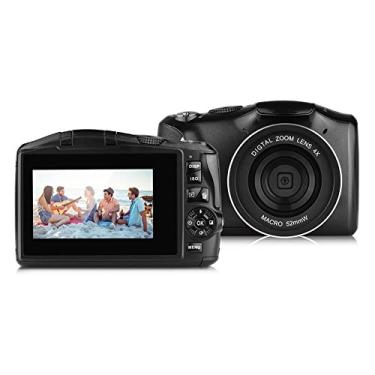 Imagem de Câmeras para fotografia 2.7K Anti-Shake WiFi câmera digital compacta tela LCD de 3.0 polegadas Câmera zoom 4X 48MP HD 1080p Câmera SLR de detecção facial com cartão de 32 GB