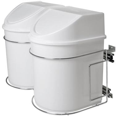 Imagem de Lixeira De Embutir Deslizante Dupla 12L P/ Cozinha 7242 Inox