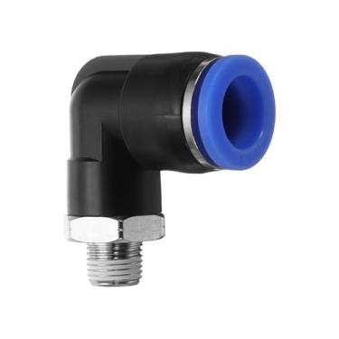 Imagem de HARFINGTON Conexões push to connect cotovelo macho tubo de 1/2 polegada OD x 1/8 polegada NPT rosca plástico mangueira de ar de conexão rápida kit de encaixe pneumático conector de bloqueio de pressão