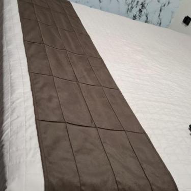 Imagem de Peseira Drapeada Luxo Suede Para Cama King 2.60M x 0,45 CM (ENVIO IMED